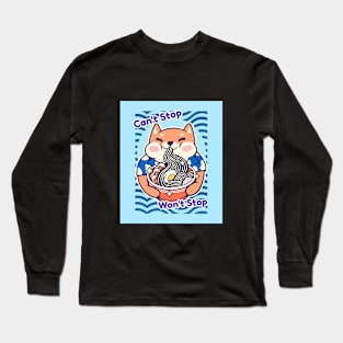 Cute Shiba Ramen Can't Stop Won't Stop Long Sleeve T-Shirt